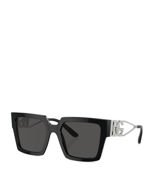 Dolce & Gabbana Black Square Logo Sunglasses
