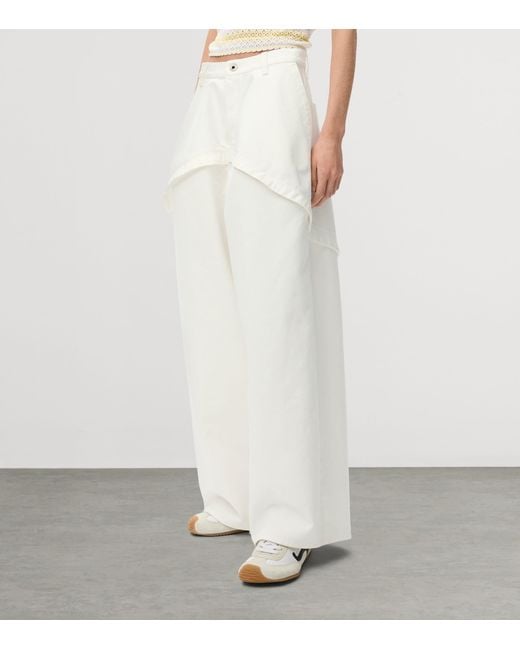 Loewe White X Paula's Ibiza Cotton Panelled Trousers