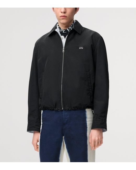 Loewe Black Canvas Zip-Up Jacket for men