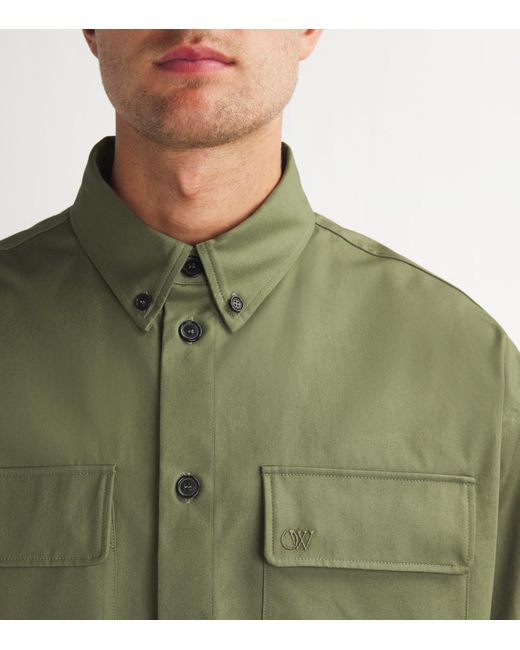 Off-White c/o Virgil Abloh Green Off- Cotton Military Overshirt for men