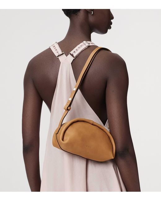 AllSaints Metallic Calfskin Rosalie Arc Cross-Body Bag