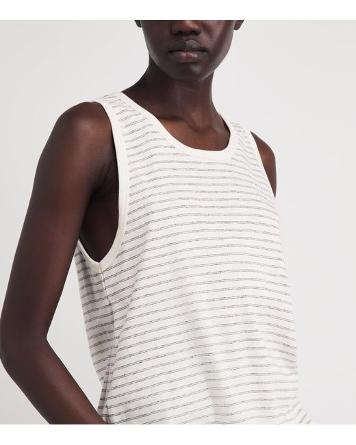 Anine Bing White Stripe Juliann Tank Top