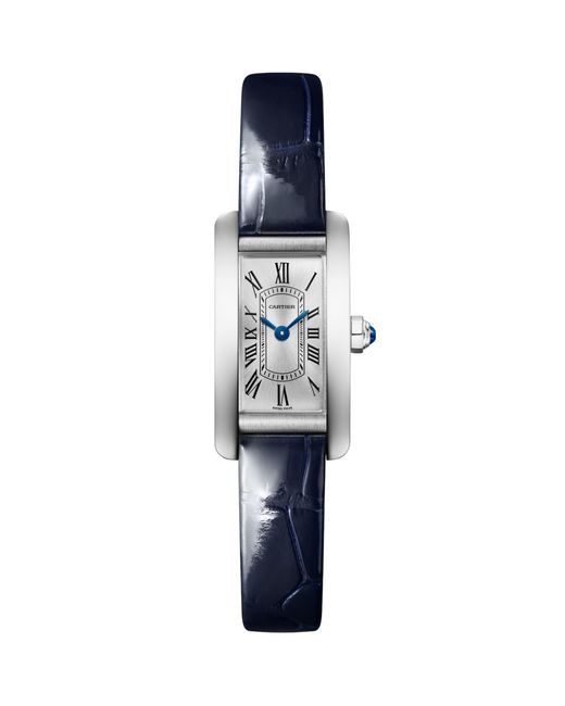 Cartier Blue Mini Steel Tank Américaine Watch