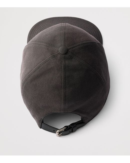Prada Black Old Gabardine Baseball Cap for men