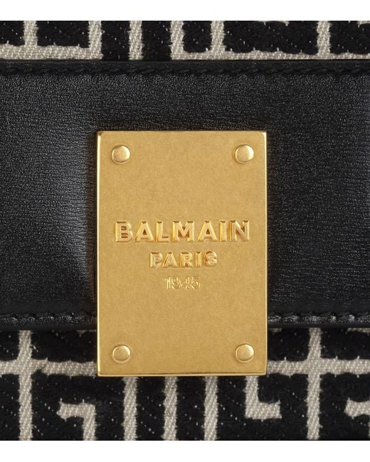 Balmain Black Small Jacquard 1945 Shoulder Bag