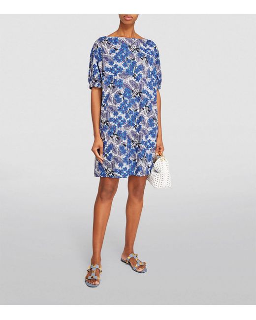 Weekend by Maxmara Blue Floral Print Mini Dress