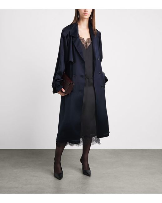 Anine Bing Black Silk-Blend Shelby Midi Skirt