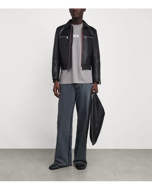 MM6 by Maison Margiela Gray Cotton Numeric Tab T-Shirt for men
