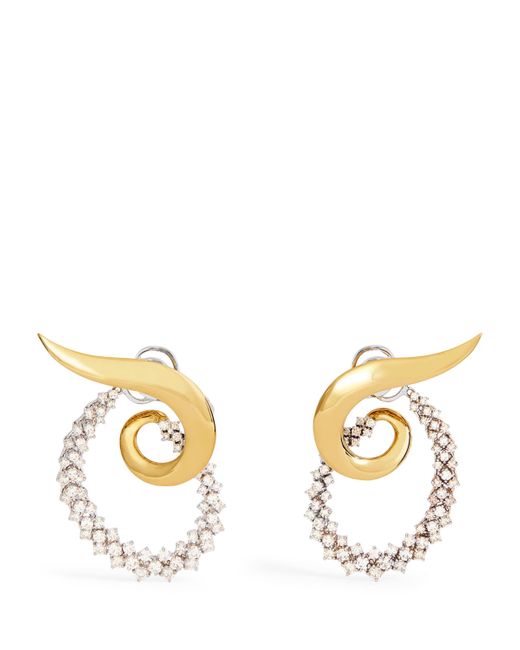 YEPREM Metallic And Diamond Golden Strada Earrings
