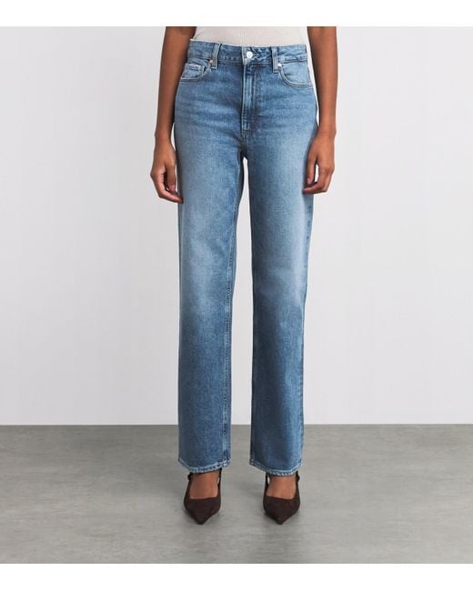 PAIGE Blue Stevie High-Rise Straight Jeans