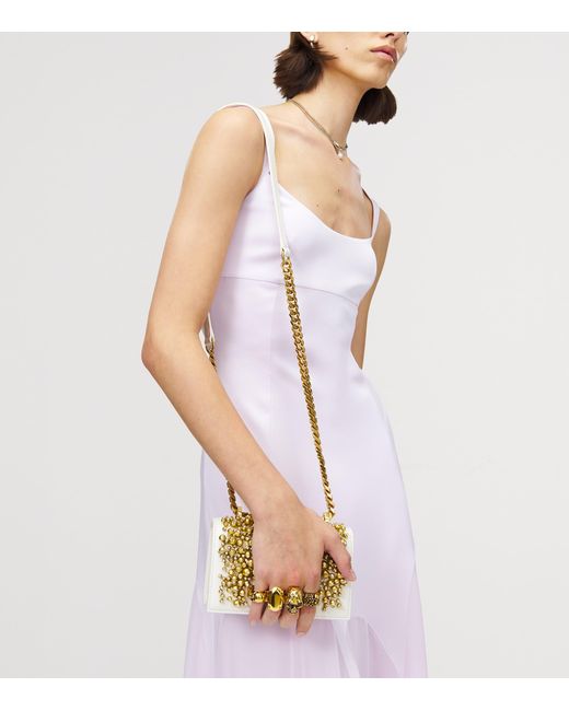 McQueen Metallic Leather Embellished Jewelled Satchel