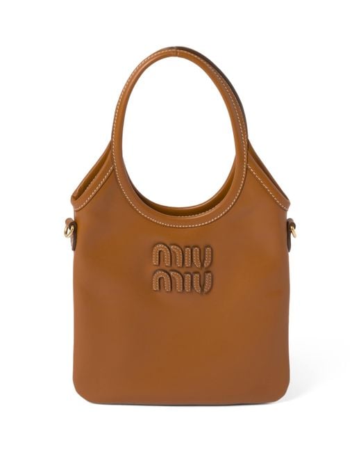 Miu Miu Brown Leather Ivy Top-Handle Bag