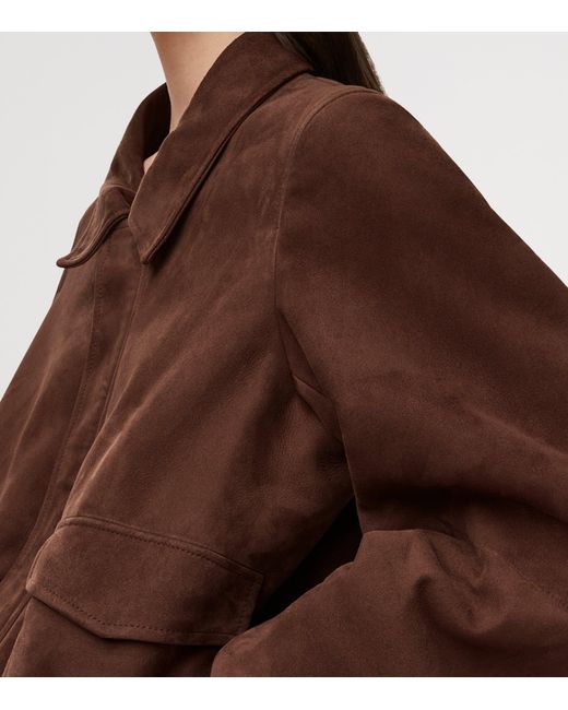Loewe Brown Leather-Blend Bomber Jacket