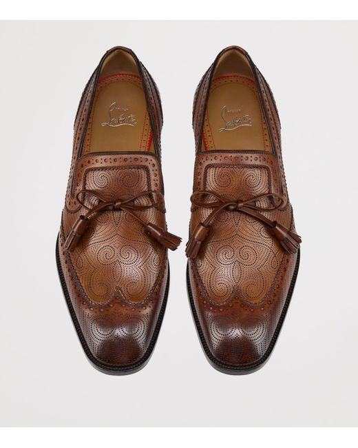 Christian Louboutin Brown Grave Moc Calf Leather Loafers for men