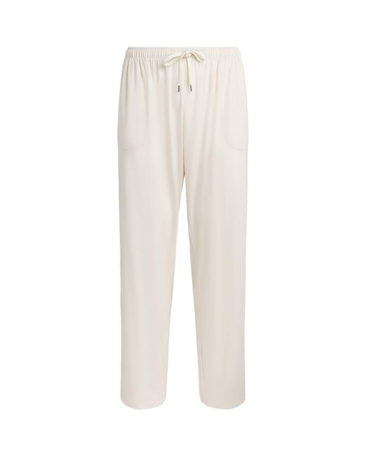 Derek Rose White Basel Lounge Trousers for men