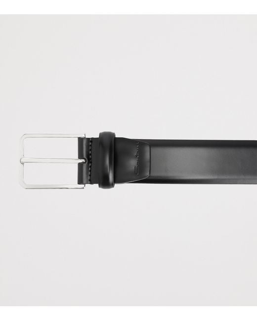 Santoni Brown Leather Belt for men