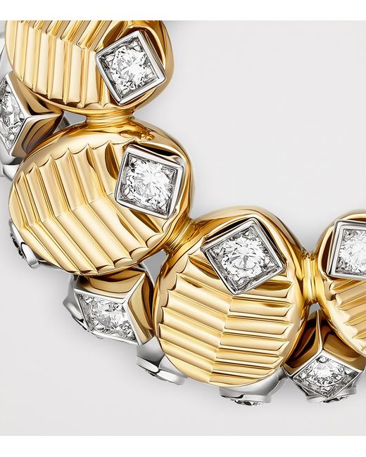 Cartier Metallic And Diamond Grain De Café Earrings