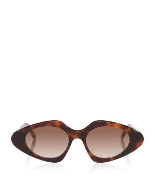 Loewe Brown Tortoiseshell Triangle Slim Sunglasses