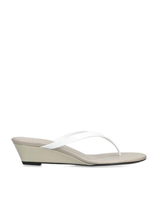 Christopher Esber White Leather Scala Wedge Sandals 45