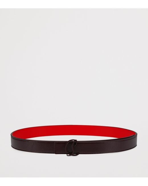 Christian Louboutin Red Loubi54 Leather Reversible Belt