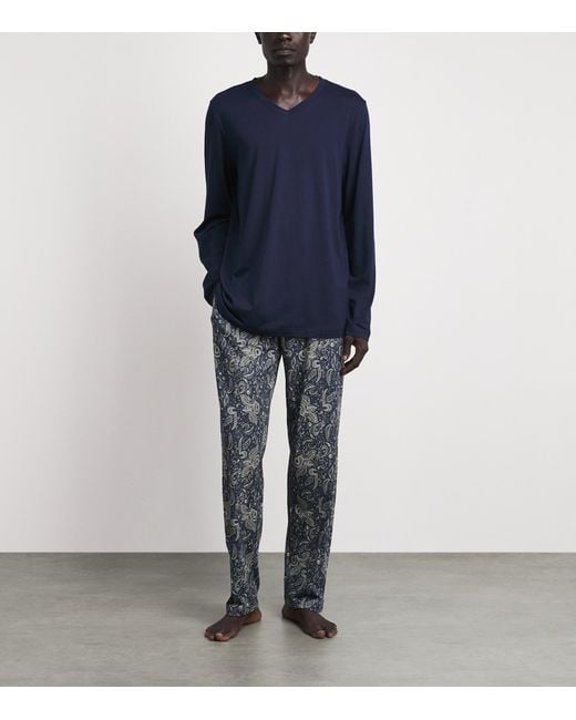 Hanro Gray Cotton Night & Day Lounge Trousers for men