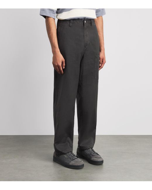 Stone Island Gray Slub Cotton Marina Trousers for men