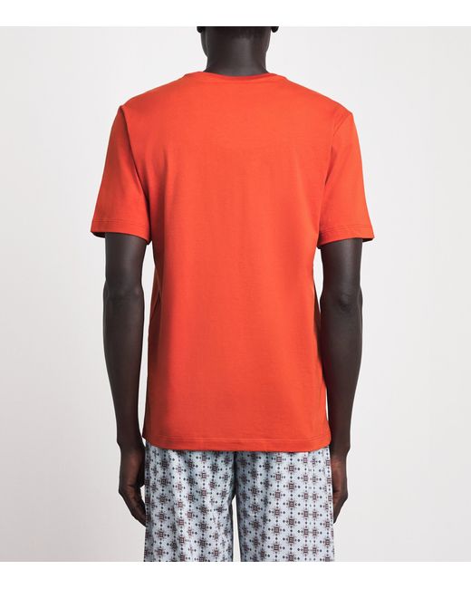 Hanro Orange Cotton Night & Day T-Shirt for men