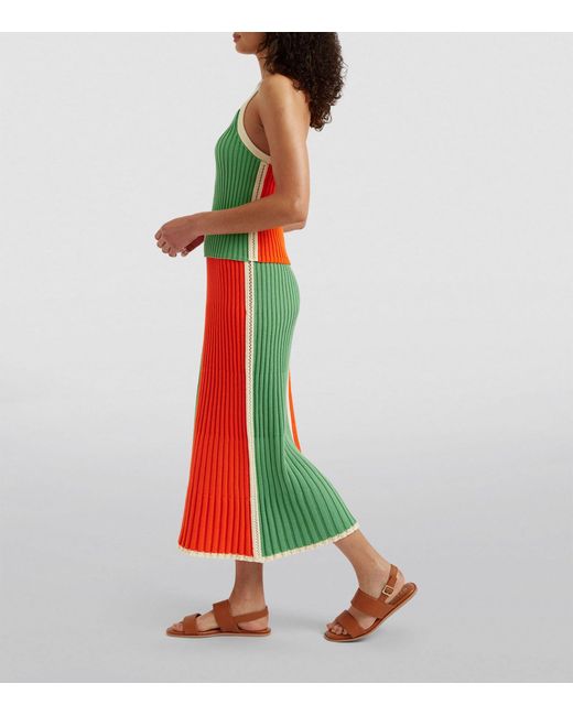 Chinti & Parker Green Organic Cotton Riviera Skirt