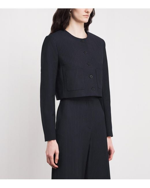 Claudie Pierlot Blue Wool-Blend Stripe Blazer