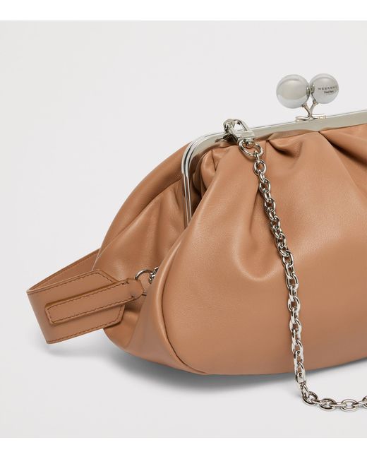 Weekend by Maxmara Brown Medium Leather Pasticcino Clutch Bag