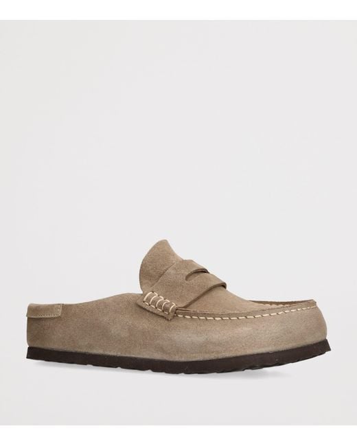 Birkenstock Brown Suede Naples Wrapped Clogs
