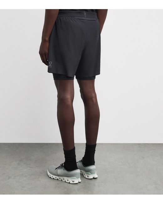 On Shoes Blue 5” Performance 2/1 Shorts for men