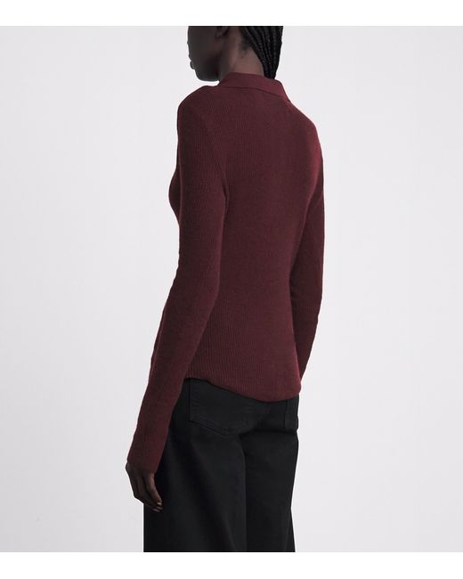 Citizens of Humanity Purple Wool-Cashmere Simone Polo Sweater