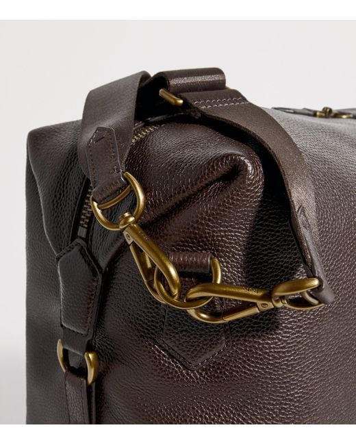 Polo Ralph Lauren Brown Grained Leather Duffle Bag for men