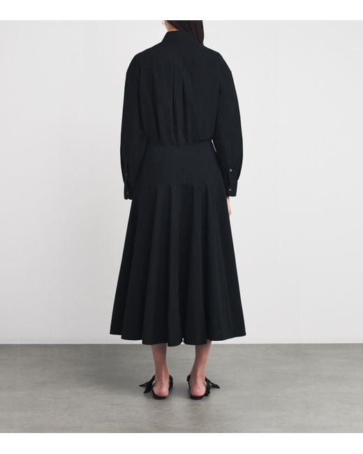 Polo Ralph Lauren Black Cotton Midi Shirt Dress