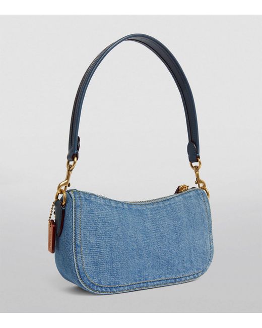 COACH Blue Denim Swinger Shoulder Bag