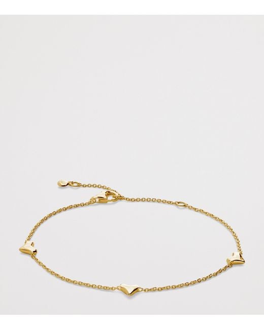 Monica Vinader Metallic Vermeil Heart Station Chain Bracelet