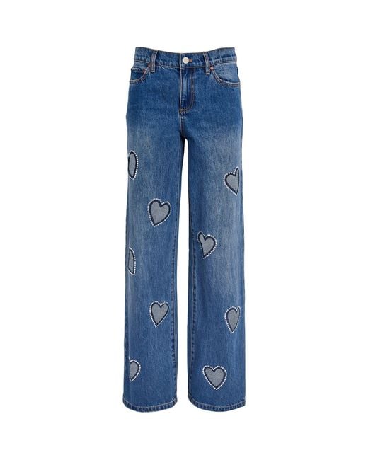 Alice + Olivia Blue Alice + Olivia Heart Cut-out Karrie Jeans