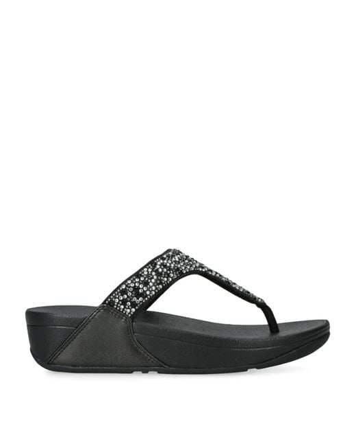 Fitflop Black Embellished Lulu Flatform Sandals 40