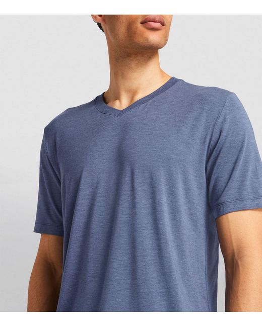Hanro Blue Lounge V-neck T-shirt for men