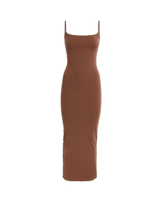 Skims Fits Everybody Slip Maxi Dress in Brown | Lyst Canada Skims Fits Everybody Slip Maxi Dress in Brown | Lyst Canada