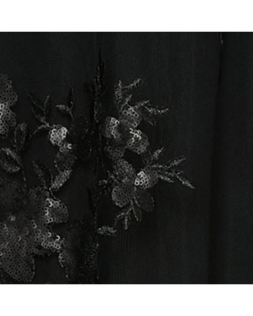 Marina Rinaldi Black Embellished Sheer Layered Blouse
