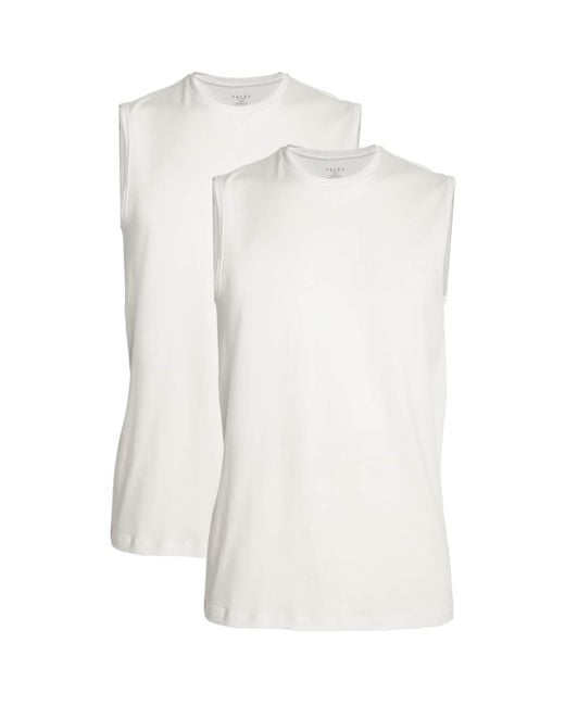 Falke White Cotton-Blend Daily Comfort Muscle Shirt for men