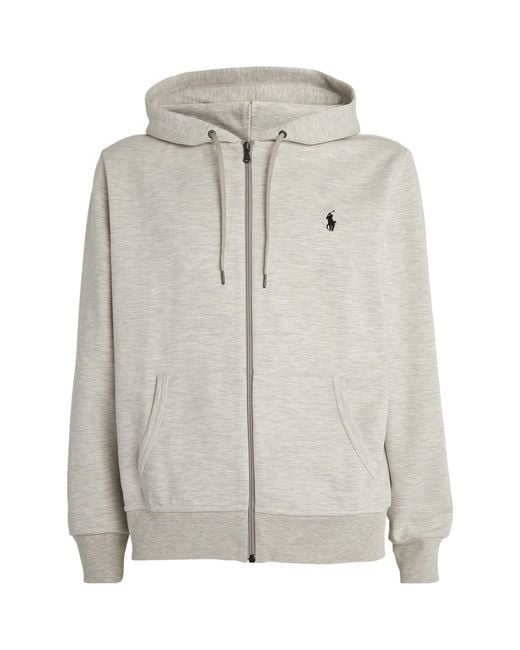 Men's gray top zip up hoodie