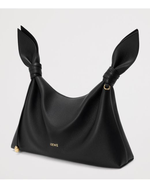 Loewe Black Medium Leather Scarf Shoulder Bag