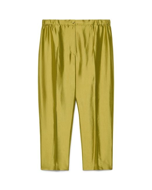 Marina Rinaldi Green Silk Tailored Trousers