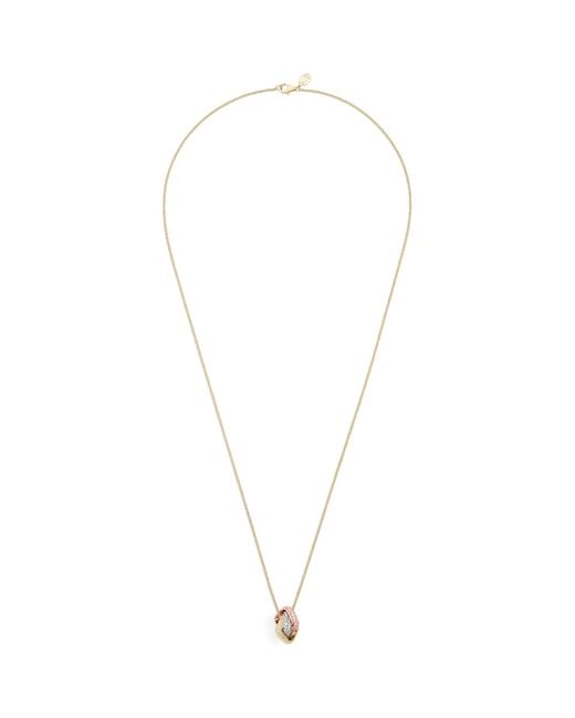Cartier Metallic Mixed And Diamond Trinity Cushion Pendant Necklace