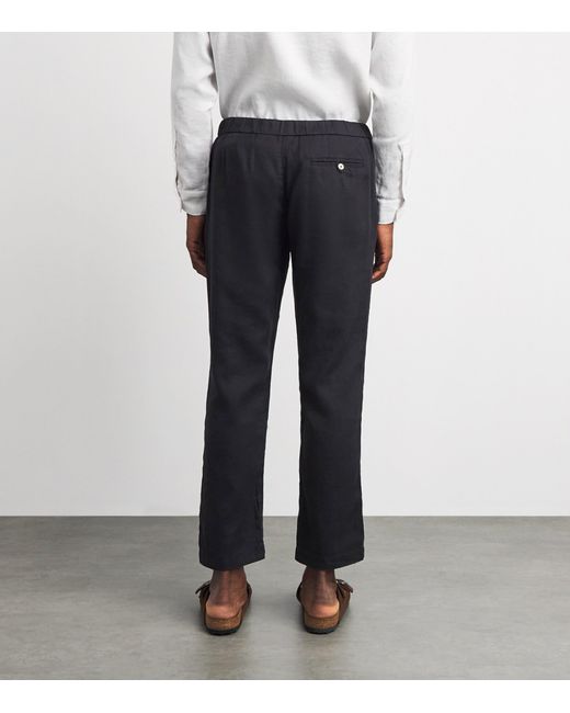 Frescobol Carioca Black Cotton-Linen Oscar Chinos for men