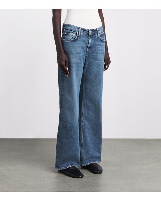 Citizens of Humanity Blue Nora Low-Rise Wide-Leg Jeans