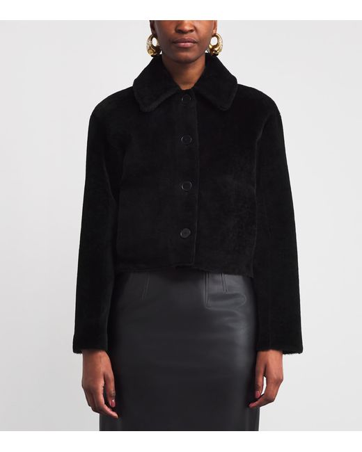 Joseph Black Shearling Reversible Alloway Jacket